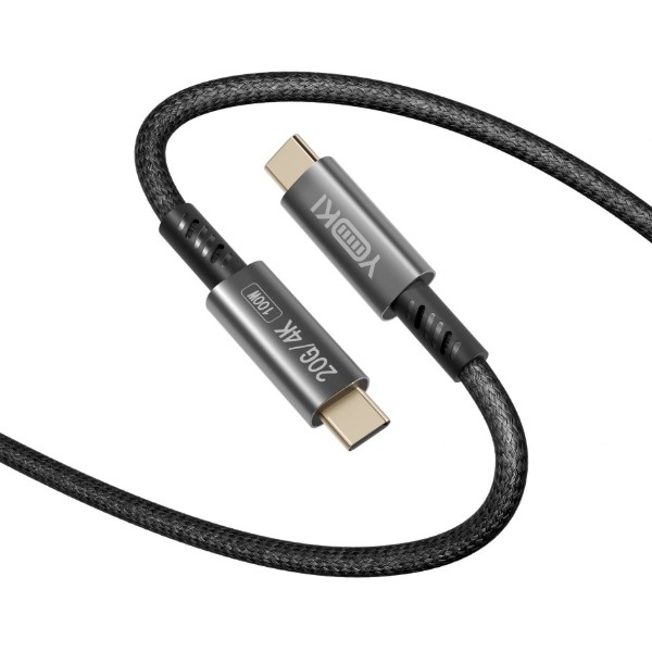 Фото - Кабель YOKI POWER PRO Type-C to Type-C 100W 2m Black (PO73)